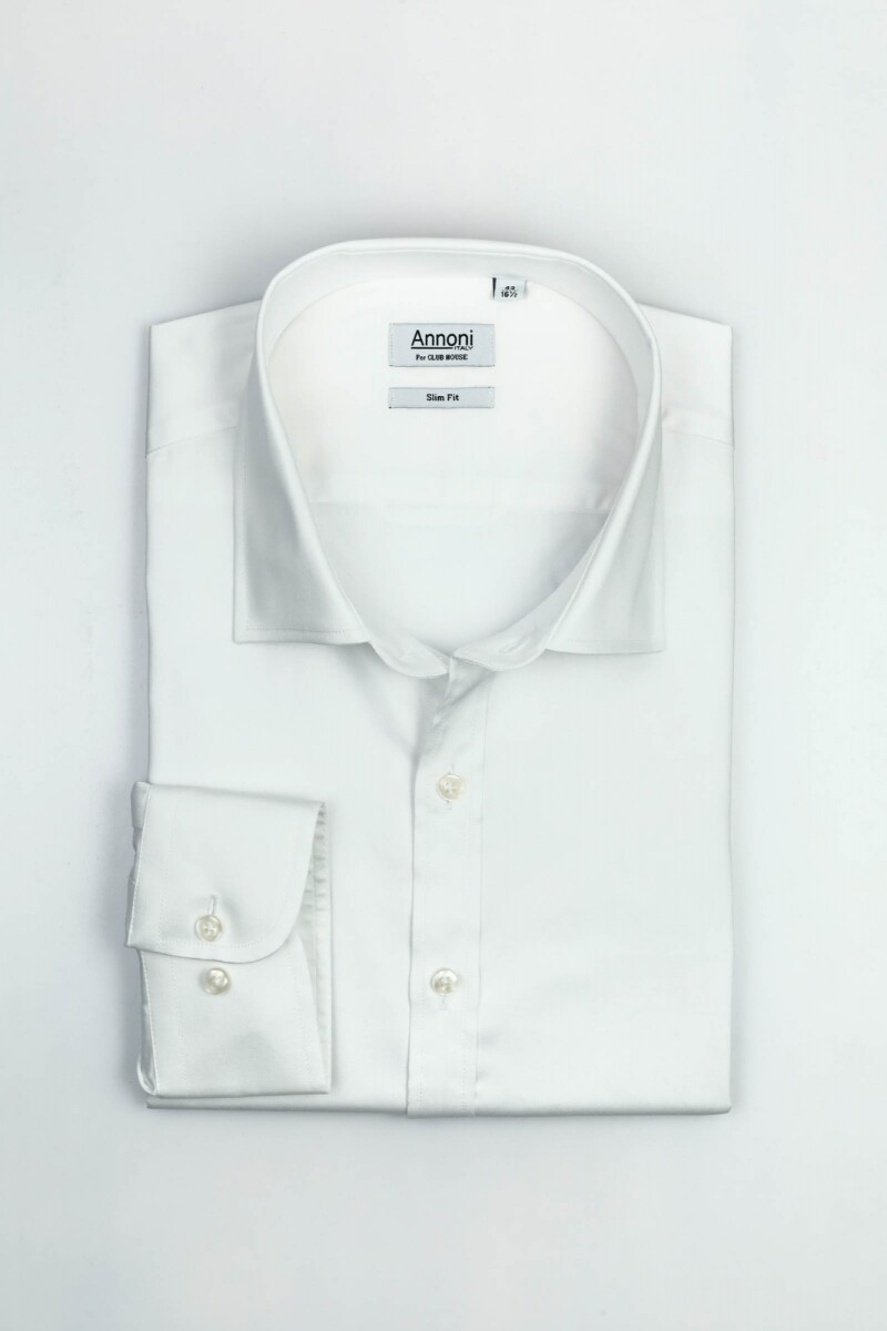Camisa Annoni Short collar blanca 