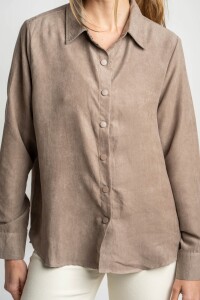 Camisa Gamuza Vegana Mocha