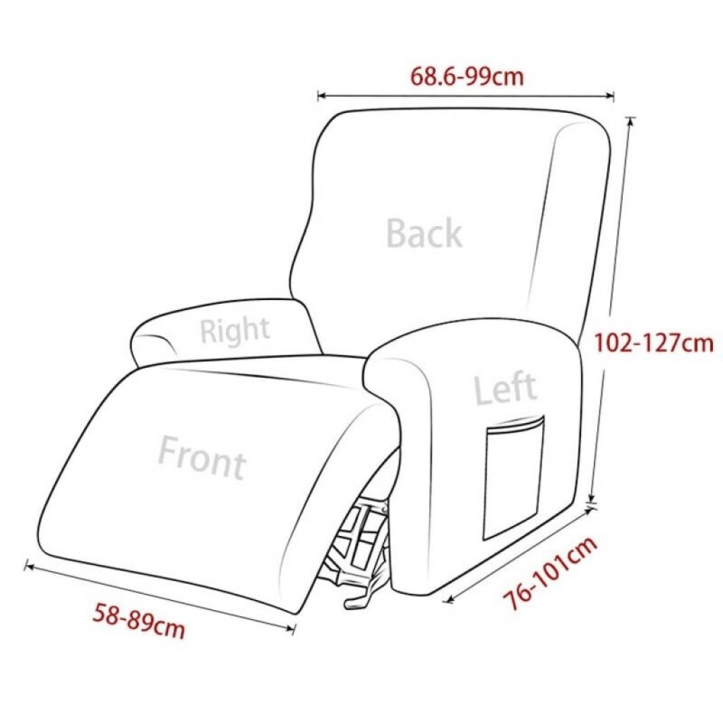 Funda sillon reclinable 1 cuerpo lisa gris
