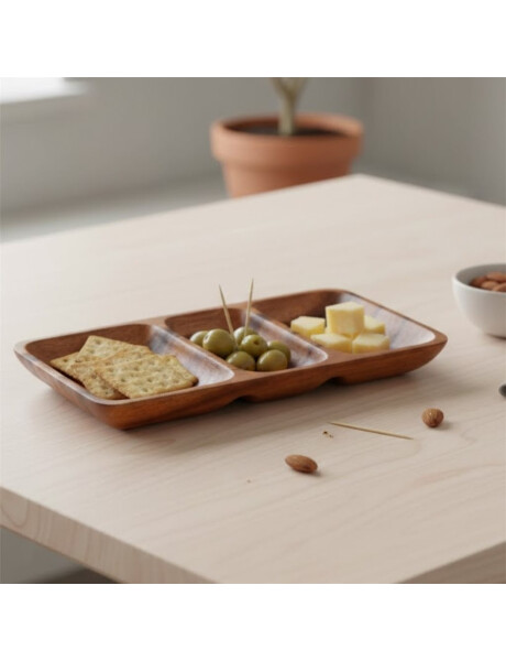 COPETINERO RECT. 3 DIVISIONES MADERA 25X14X2.5CM COPETINERO RECT. 3 DIVISIONES MADERA 25X14X2.5CM