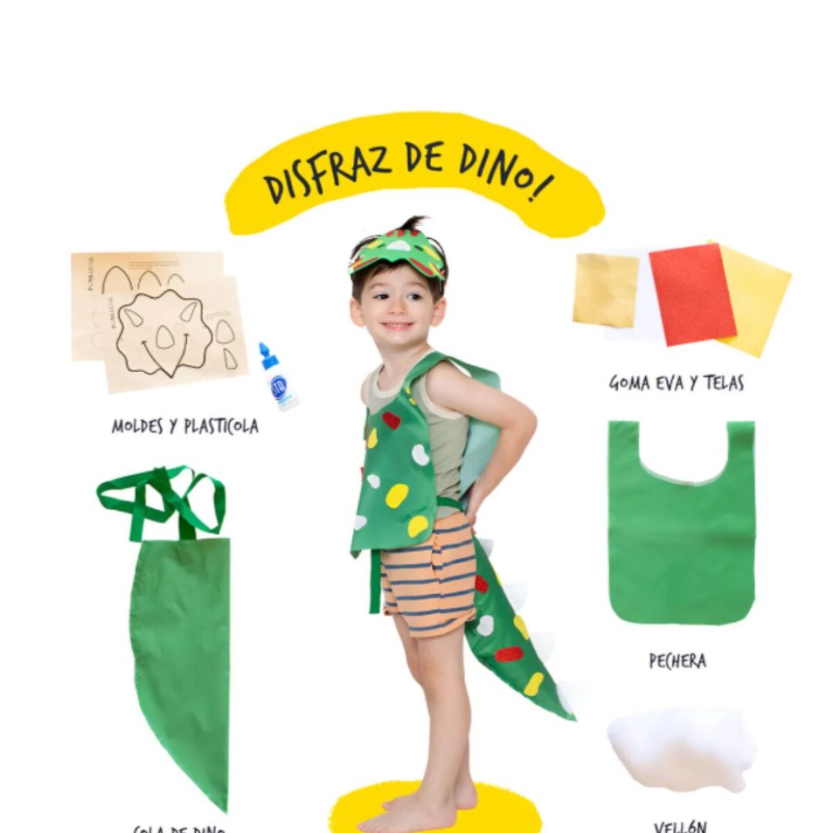 KIT MI DISFRAZ DE DINOSAURIO S/C