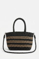 Bolso tejido rayas negro
