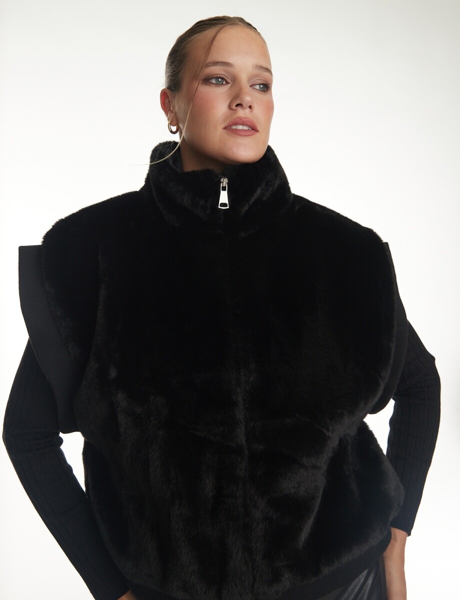 Chaleco Faux Fur - Negro 