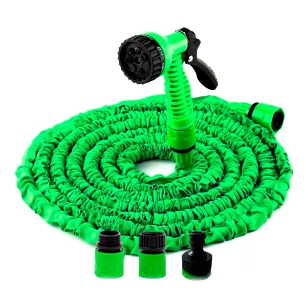 Manguera Retractil Expandible 15m 50ft Con Puntero Jardin Color Variante Verde