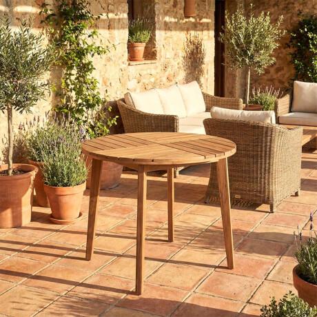 Mesa de Patio Madera de Teca Carai­va 90cm