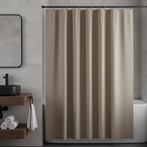 Cortina de baño lisa beige