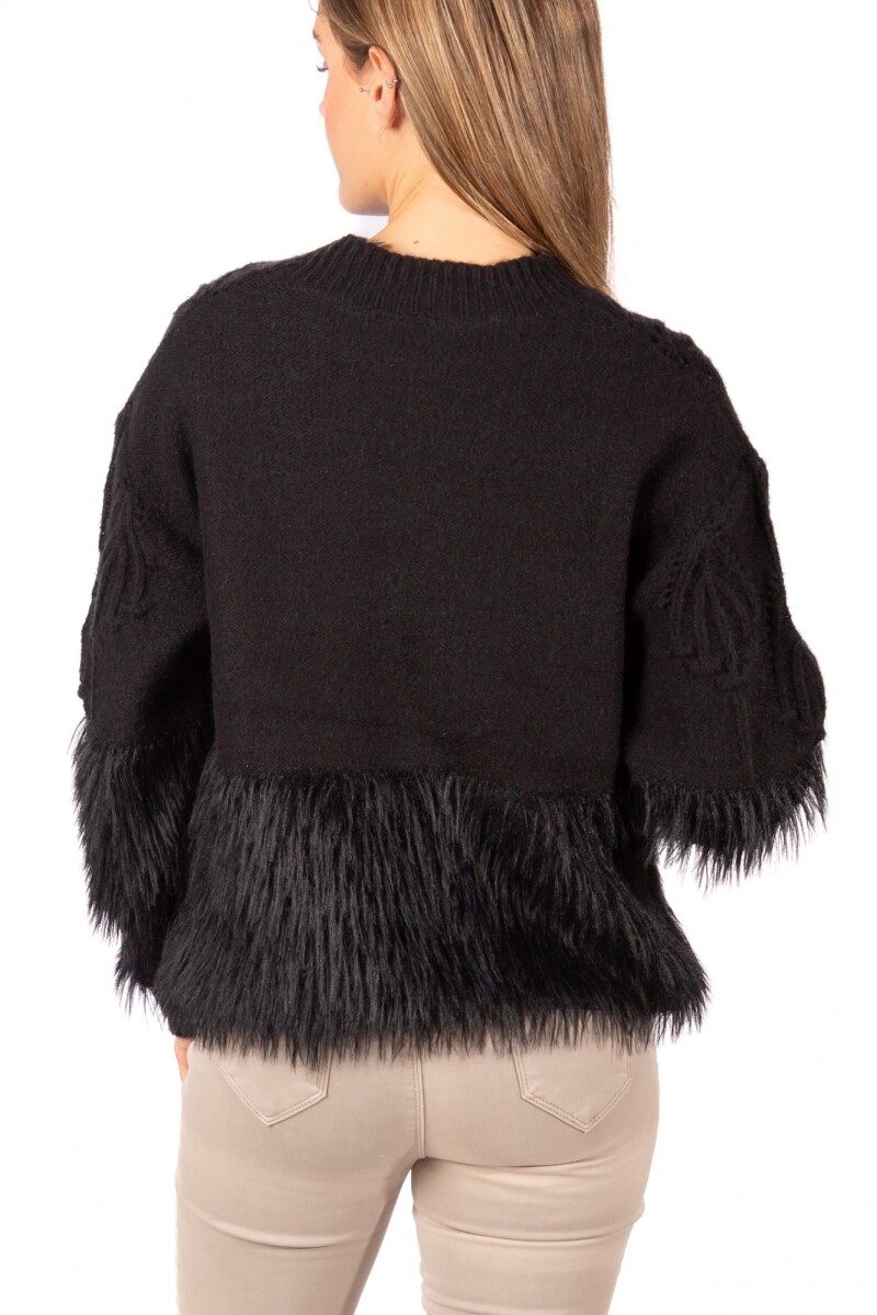 Sweater Fur Negro