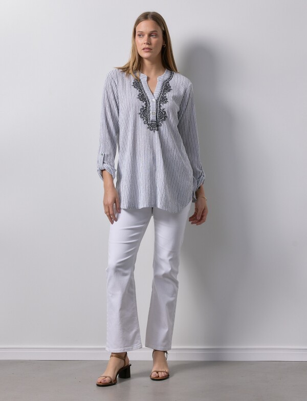 Blusa Det Bordado NEGRO/MULTI