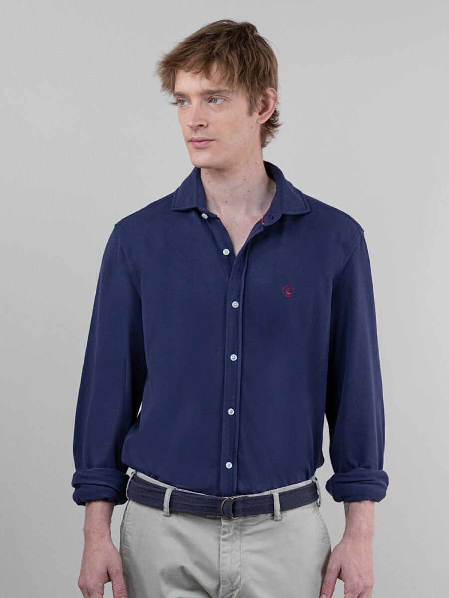 Camisa Punto Piqué El Ganso - Marino 