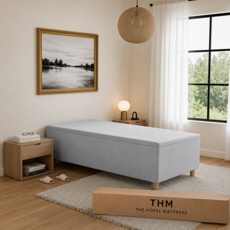 Box Baúl Sommier 1 Plaza HAMPTONS Smartbox 90X190 Gris