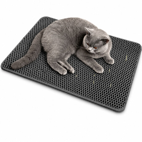 Alfombra Sanitaria Gato Doble Capa 60x40 Impermeable Gris
