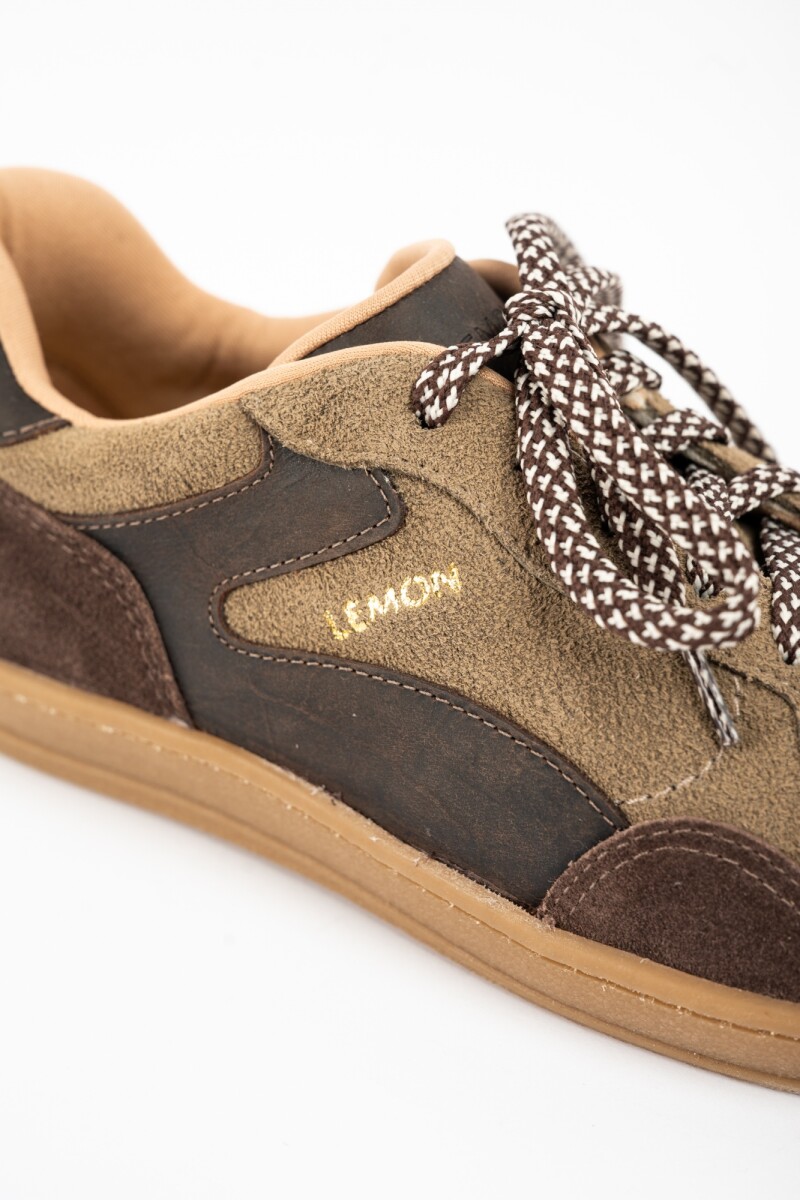 Zapatilla Cuero Combinada Vison