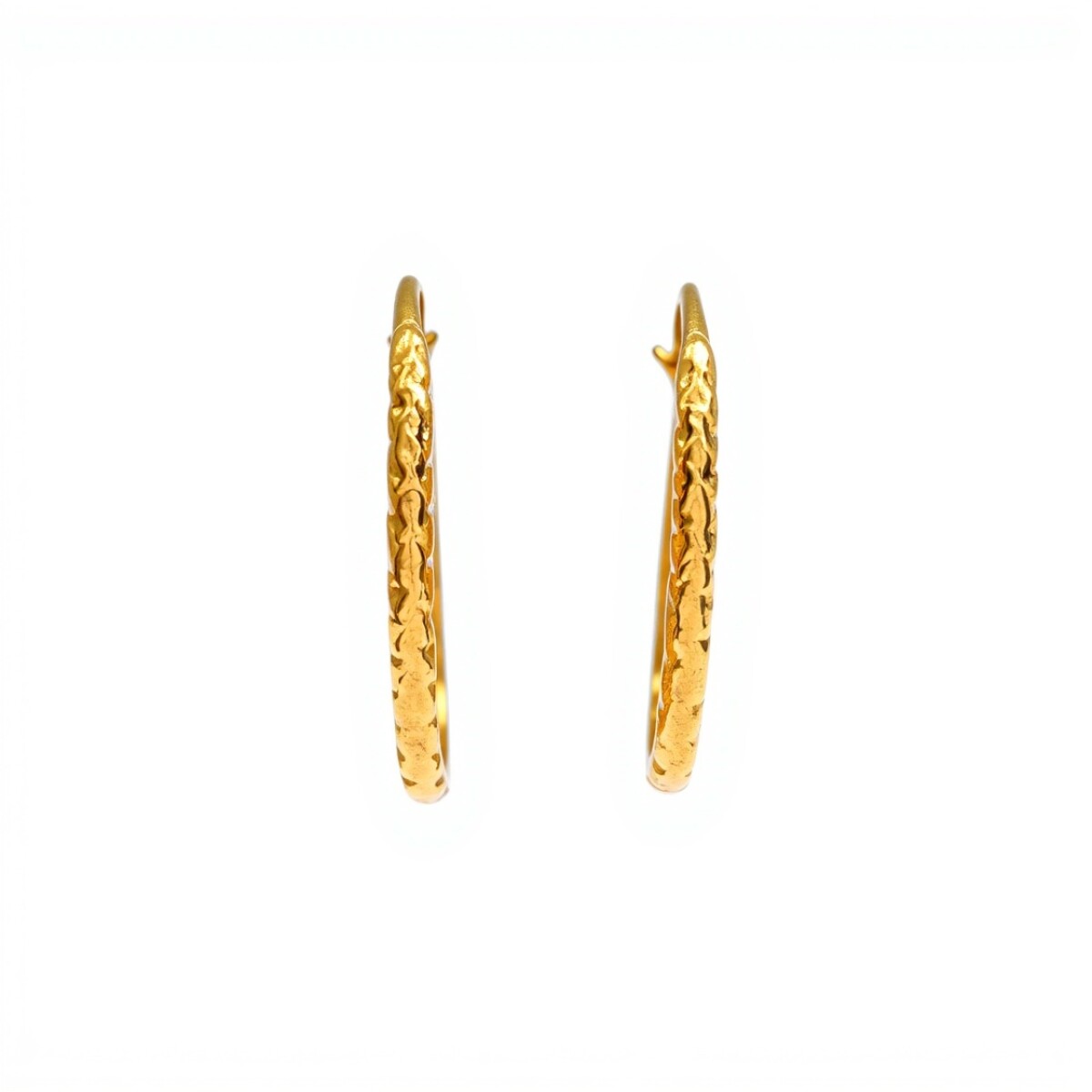 Caravanas aros torneados de oro - Oro bajo - Sin piedra- CA8261 - sinpiedra 