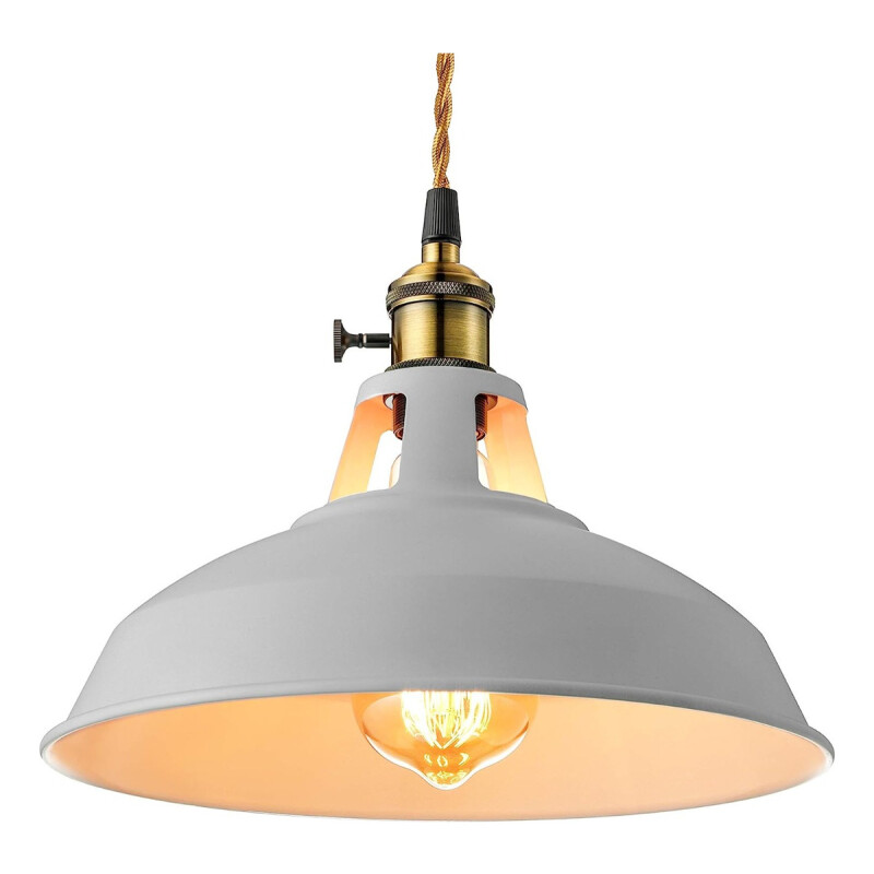 Lampara Colgante De Techo Metal Nordica Blanco Negro Luz Blanco