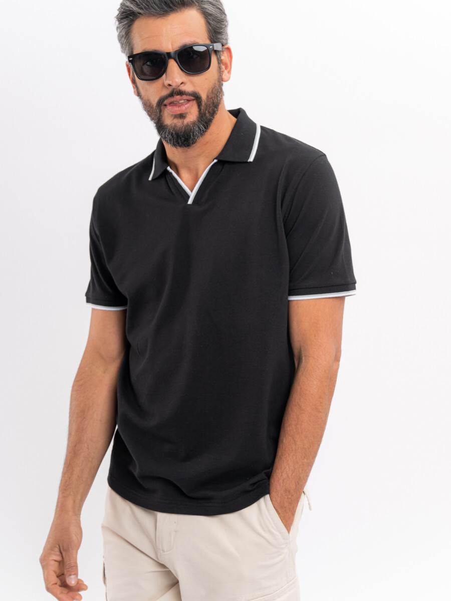 Remera m/c pique - negro 