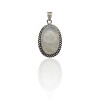 Dije Colgante Oval-Plata 925 Quemada-Piedra Luna-CP4266 conpiedra