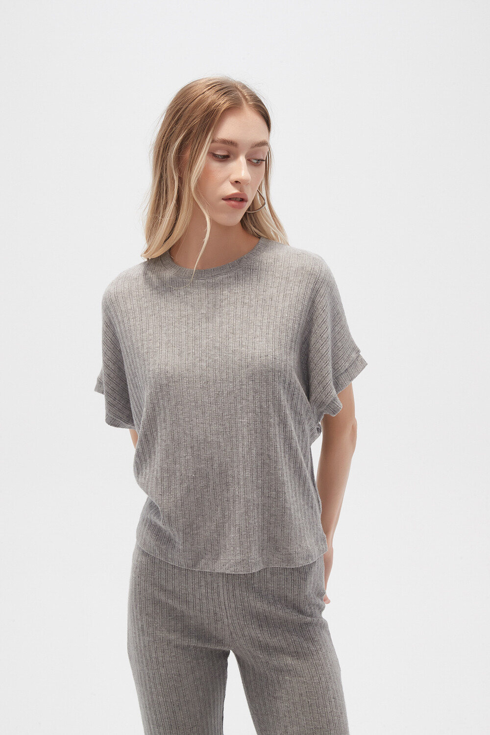 Remera Rucan Gris Melange Medio