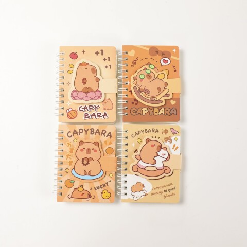 CUADERNO ESPIRAL A7 CARPINCHO CUTE CON VELCRO CUADERNO ESPIRAL A7 CARPINCHO CUTE CON VELCRO