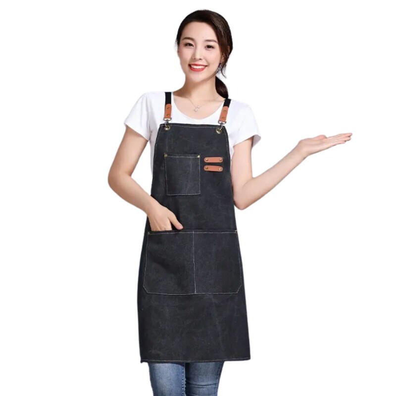Delantal Unisex y Ajustable Para Chef Estudio Cocina Mesero Negro