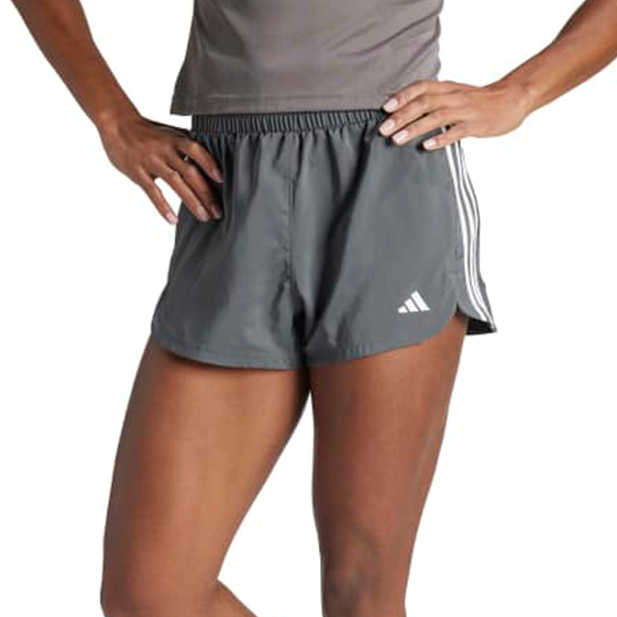 Short Training Adidas Pacer WVN HIGH Mujer Negro / Blanco - Gris Oscuro-Blanco 