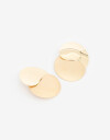 Aros Colgantes Largos Metal Aros Chapones De Metal - Dorado