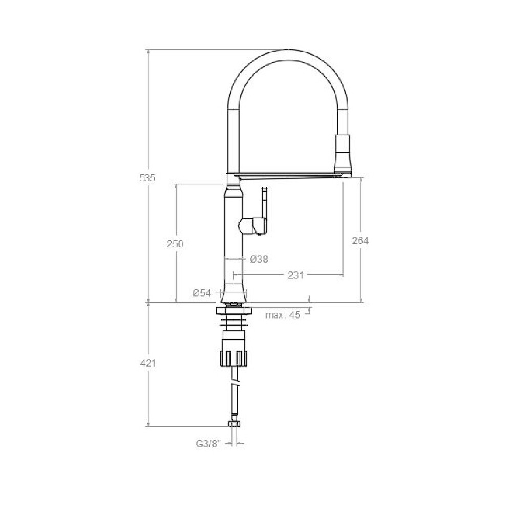 FREG.MESA COBRE CAÑO FLEX. 386801MACU Freg.mesa Cobre Caño Flex. 386801macu