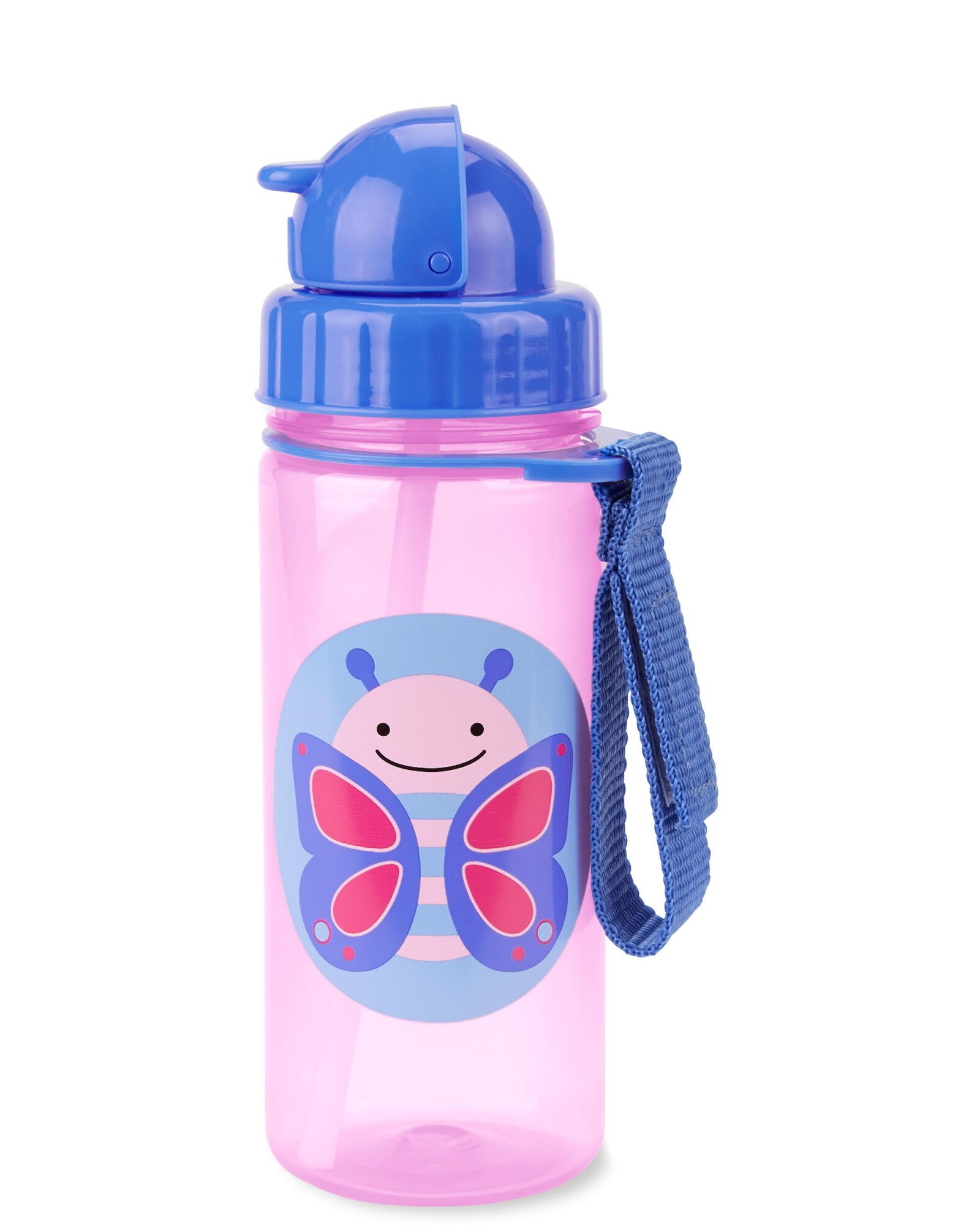 Botella con sorbito, diseño mariposa Botella con sorbito, diseño mariposa