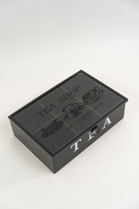 Caja Para Té Vemir, 6 Separaciones. Negro