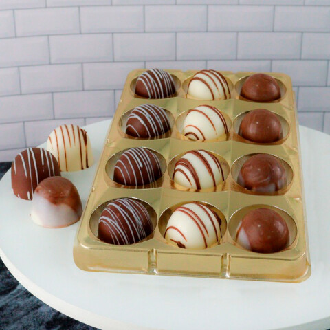 Bombonera Rectangular x12 Dorada