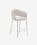 Taburete Maina de chenilla beige y patas de acero con acabado beige FSC Mix Credit 65 cm