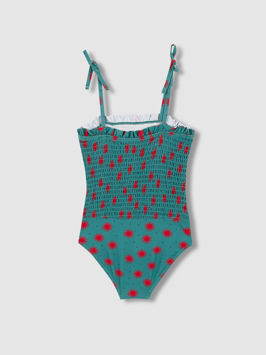 Bañador Smock De Soles Azul Claro
