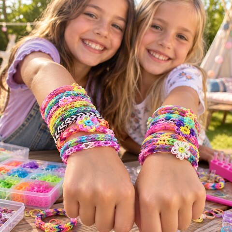 Set Para Hacer Pulseras Gomitas Banditas Brazaletes Niñas Niños Kit 5000 Piezas IMBACK Set Para Hacer Pulseras Gomitas Banditas Brazaletes Niñas Niños Kit 5000 Piezas IMBACK