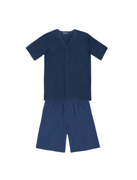 PIJAMA MASCULINO CON APERTURA FRONTAL AZUL