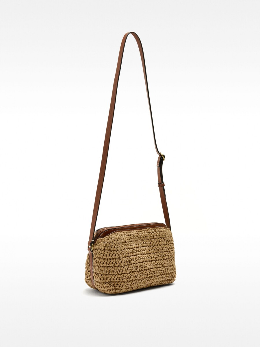 Bolso Bandolera Efecto Rafia natural