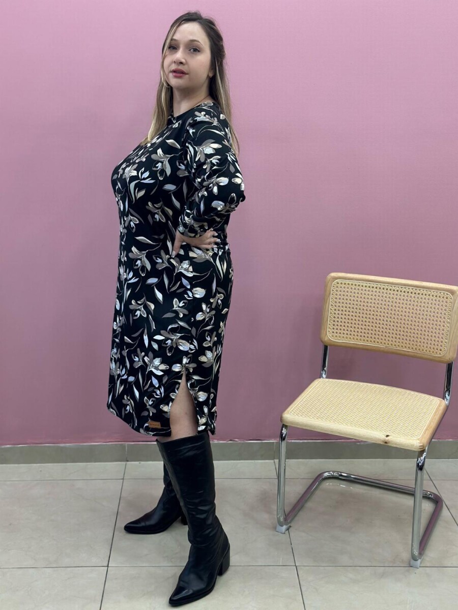 Vestido Natalia - Negro flores 