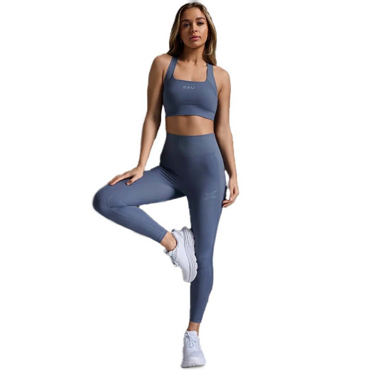 Calza 2XU Ribbed Hi-Rise Compression - Azul 