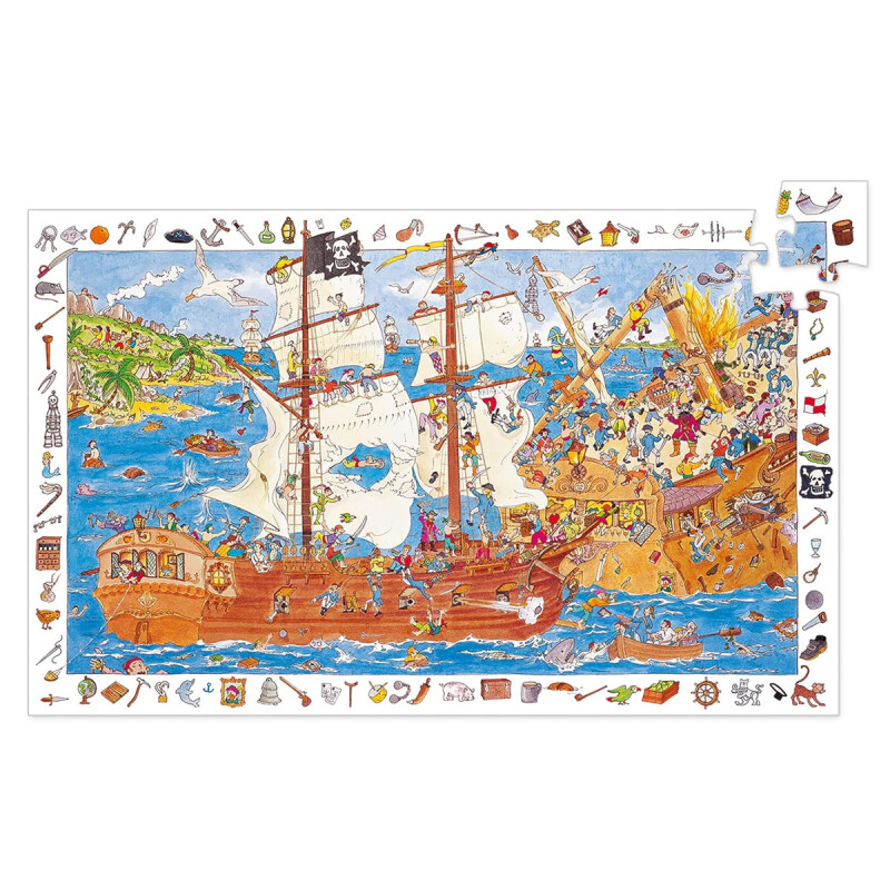 Puzzle de Observación Piratas 100 Piezas Djeco Puzzle de Observación Piratas 100 Piezas Djeco