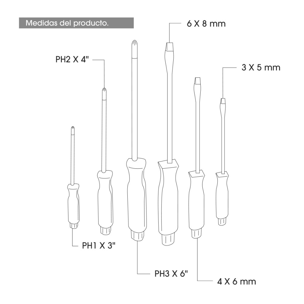 Juego Destornillador Golpe 6 Piezas Mecanica Profesional Juego Destornillador Golpe 6 Piezas Mecanica Profesional