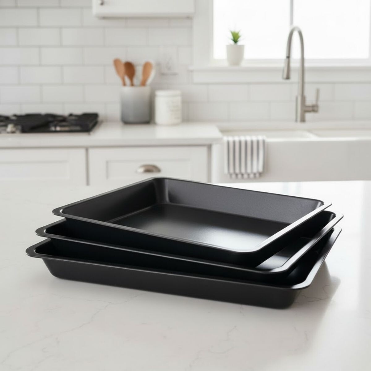 Set x3 asaderas rectangulares - GRIS 