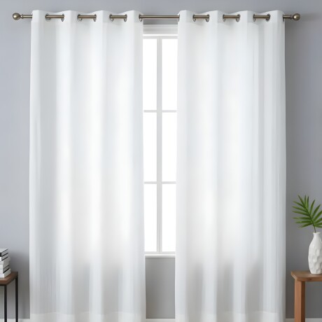 Cortina en tela Voile set 2 paños 140 x 210 cms BLANCO
