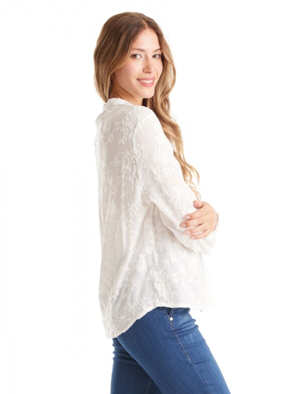 Blusa Algodon Broderie CRUDO