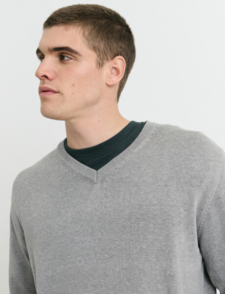470985 SWEATER HARRINGTON LABEL Gris Medio