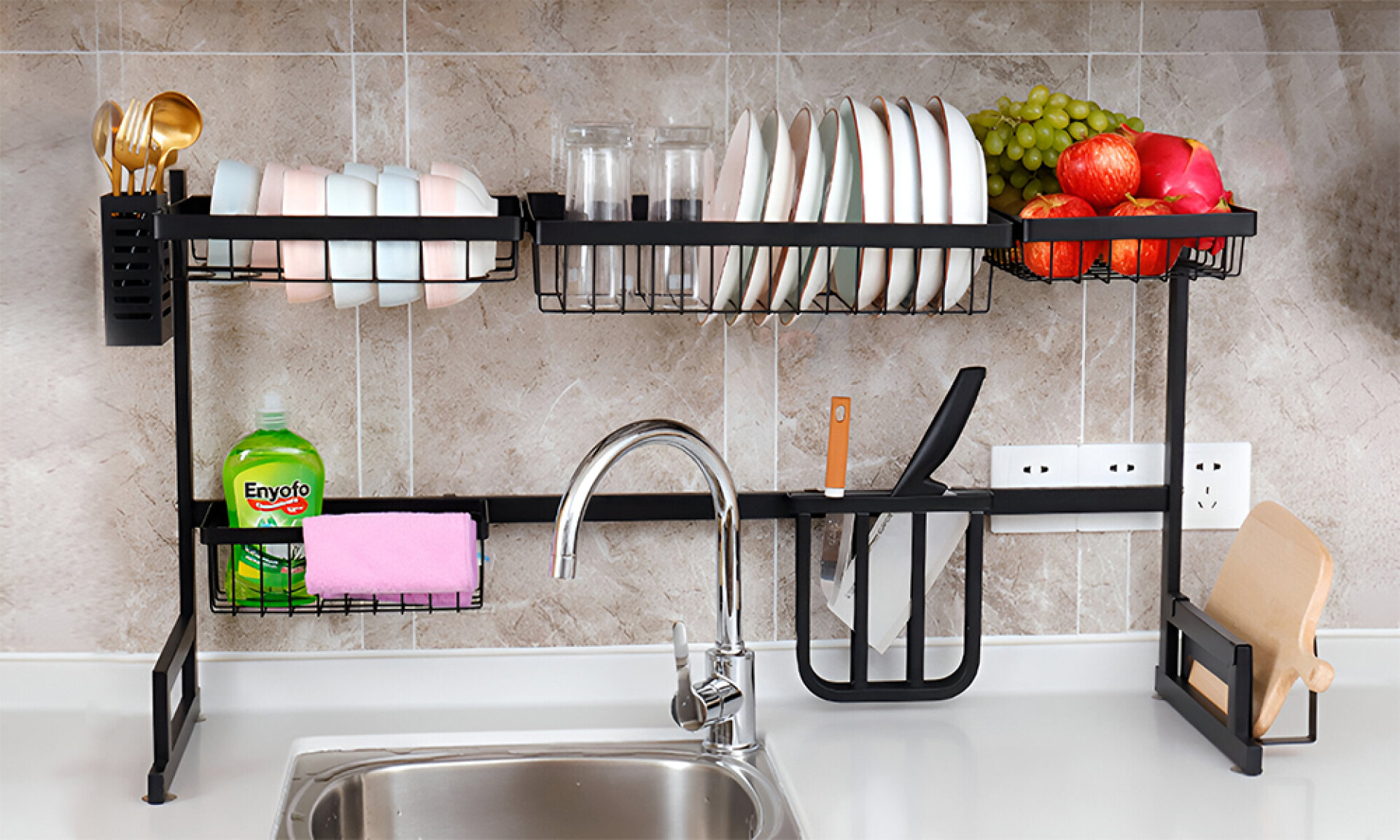 Escurridor Organizador Para Mesada Multiuso Inox 