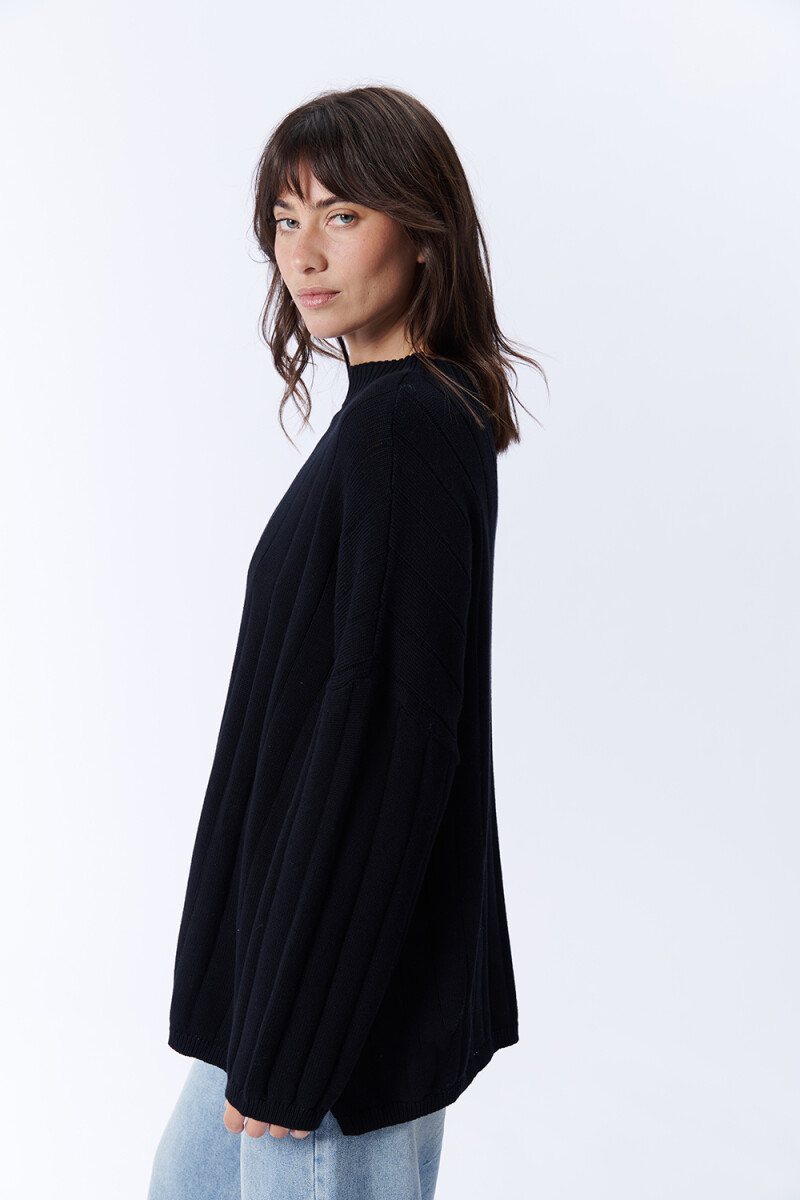 Buzo Punto Oversize Negro
