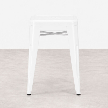 Banco Taburete Metálico Tolix Calidad Cocina Jardín Blanco