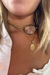Amatista Choker Rosa Bronce