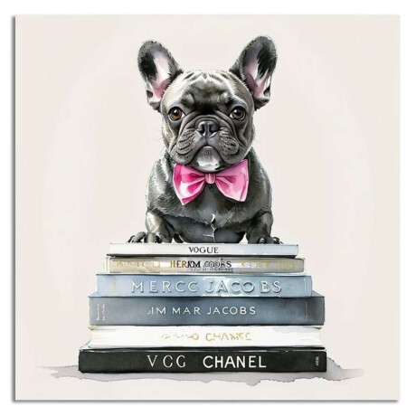 Cuadro Canvas 40X40Cm Perro Bulldog Negro 2 Cuadro Canvas 40X40Cm Perro Bulldog Negro 2