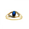 Anillo Halo-Oro Bajo-Piedra Zafiro y Zirconia-AN8130 conpiedra