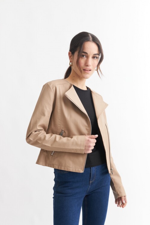 Campera biker TOSTADO