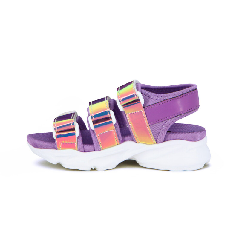 Angus Sandalia Niña 2 Tiras C/ Pulsera Y Velcro Violeta